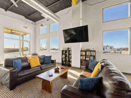 Whitesboro RV Resort with TV, couches, and reading room